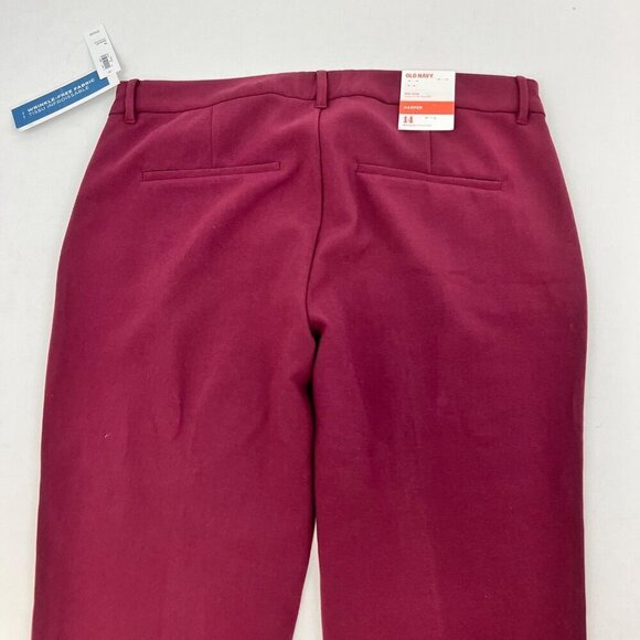 Old Navy Womens Harper Cropped Straight Leg Dress Pants Wine Sz 14 New - Picture 6 of 10